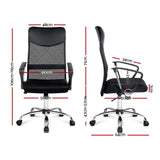 PU Leather Mesh High Back Office Chair - Black