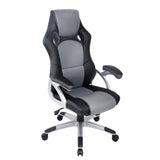 PU Leather Racing Style Office Desk Chair - Black & Grey