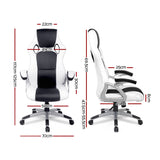 PU Leather Racing Style Office Desk Chair - Black &White