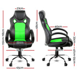 Racing Style PU Leather Office Desk Chair - Green