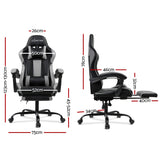 Gaming Office Chair Computer Seating Racer Black and Grey