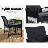 Gardeon Patio Furniture Outdoor Bistro Set Dining Chairs Setting 3 Piece Wicker