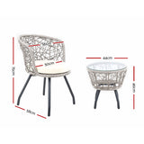 Gardeon Outdoor Patio Chair and Table - Grey