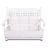 Gardeon Outdoor Storage Bench Box Wooden Garden Chair 2 Seat Timber Furniture White