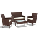 Gardeon 4-piece Wicker Outdoor Set - Brown