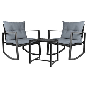 Gardeon Outdoor Chair Rocking Set - Black