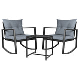 Gardeon Outdoor Chair Rocking Set - Black