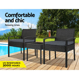 Gardeon 3-piece Outdoor Set - Black