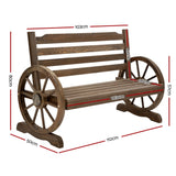 Gardeon Park Bench Wooden Wagon Chair Outdoor Garden Backyard Lounge Furniture