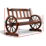 Gardeon Wooden Wagon Wheel Chair