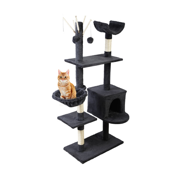 i.Pet Cat Tree 140cm Trees Scratching Post Scratcher Tower Condo House Furniture Wood