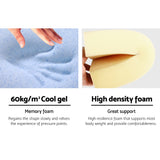 Giselle Bedding 2X Memory Foam Wedge Pillow Neck Back Support with Cover Waterproof Blue