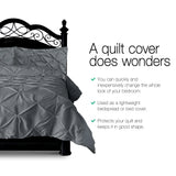 Giselle Bedding Queen Size Quilt Cover Set - Charcoal