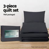 Giselle Bedding King Size Classic Quilt Cover Set - Black