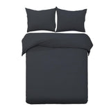 Giselle Bedding Queen Size Classic Quilt Cover Set - Black