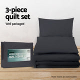 Giselle Bedding Queen Size Classic Quilt Cover Set - Black