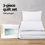 Giselle Bedding King Size Classic Quilt Cover Set - White