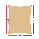 Instahut 5x6m Shade Sail Sun Shadecloth Canopy 280gsm Sand