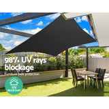 Instahut 6x8m Shade Sail Sun Shadecloth 280gsm Black