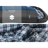 Weisshorn Sleeping Bag Bags Single Camping Hiking -20°C to 10°C Tent Winter Thermal Navy