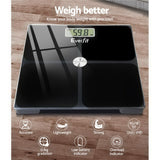 Everfit Electronic Digital Body Weight Scale Bathroom Scale-Black