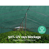 Instahut 3.66x10m 50% UV Shade Cloth Shadecloth Sail Garden Mesh Roll Outdoor Green