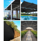 Instahut 3.66x20m 30% UV Shade Cloth Shadecloth Sail Garden Mesh Roll Outdoor Black