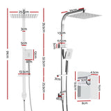 Cefito WELS 10'' Rain Shower Head Mixer Round Handheld High Pressure Wall Chrome