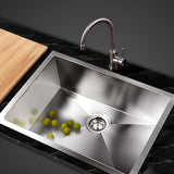 Cefito Stainless Steel Kitchen Sink 600X450MM Under/Topmount Sinks Laundry Bowl Silver