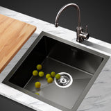 Cefito Stainless Steel Kitchen Sink 440X440MM Under/Topmount Sinks Laundry Bowl Black