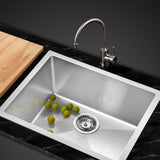 Cefito Stainless Steel Kitchen Sink 540X440MM Nano Under/Topmount Sinks Laundry Silver