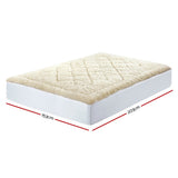 Giselle QUEEN Wool Underlay Mattress Topper Underblanket Cotton