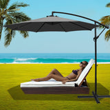 Instahut 3M Outdoor Furniture Garden Umbrella Charcoal