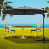 Instahut 3M Roma Outdoor Furniture Garden Umbrella 360 Degree Charcoal