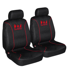 Universal 60/25 Airbag Front Seat Cover Nobody Rides For Free - Red