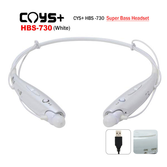 CYS+ CYSHBS-730 Wireless Stereo Headset bluetooth with 3 Size Ear Rubbersth Stereo Headset