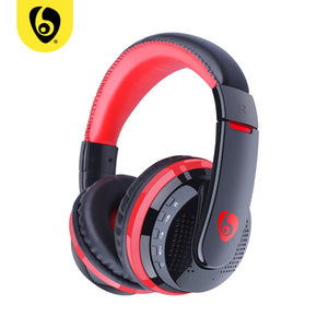 OVLENG MX666 Wireless Bluetooth Music Headphones with Mic Noise Canceling - Red