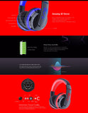 OVLENG MX666 Wireless Bluetooth Music Headphones with Mic Noise Canceling - Red