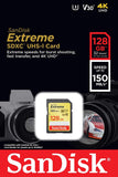 SANDISK SDSDXV5-128G-GNCIN SDXC Extreme CL10 V30 UHS-I/U3 150MB