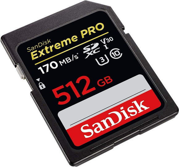 SANDISK SDSDXXY-512G-GNCIN SDXC Extreme Pro V30 4K/UHD UHS-I/U3 170MB