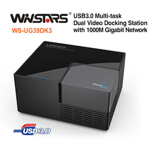 USB3.0 Multi-task Dual Video Docking Station with 1000M Gigabit Network