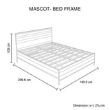 Mascot Queen Size Bed Oak Colour