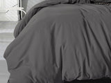 King Size Charcoal Vintage Washed Cotton Quilt Cover Set(3PCS)