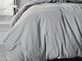 King Size Pewter Vintage Washed Cotton Quilt Cover Set(3PCS)