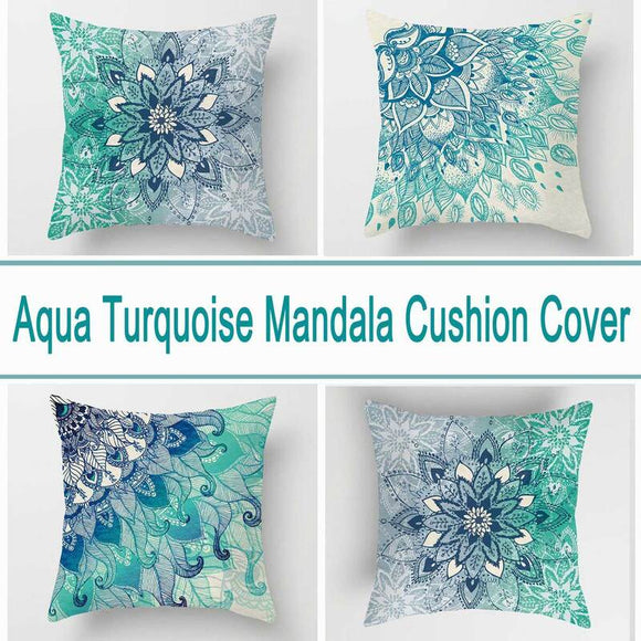 Aqua Blue Turquoise Cushion Covers 4pcs Pack