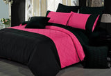 Super King Size Hot Pink Diamond Pintuck Quilt Cover Set(3PCS)