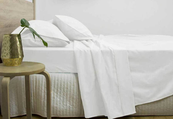 King Size 3000TC Cotton Rich Sheet Set (White Color)