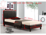 Single PU Leather Bed Frame Black