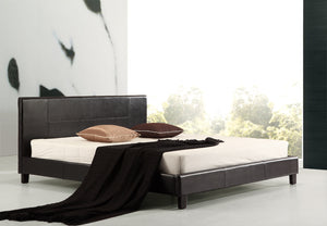 King PU Leather Bed Frame Black