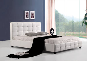 Double PU Leather Deluxe Bed Frame White